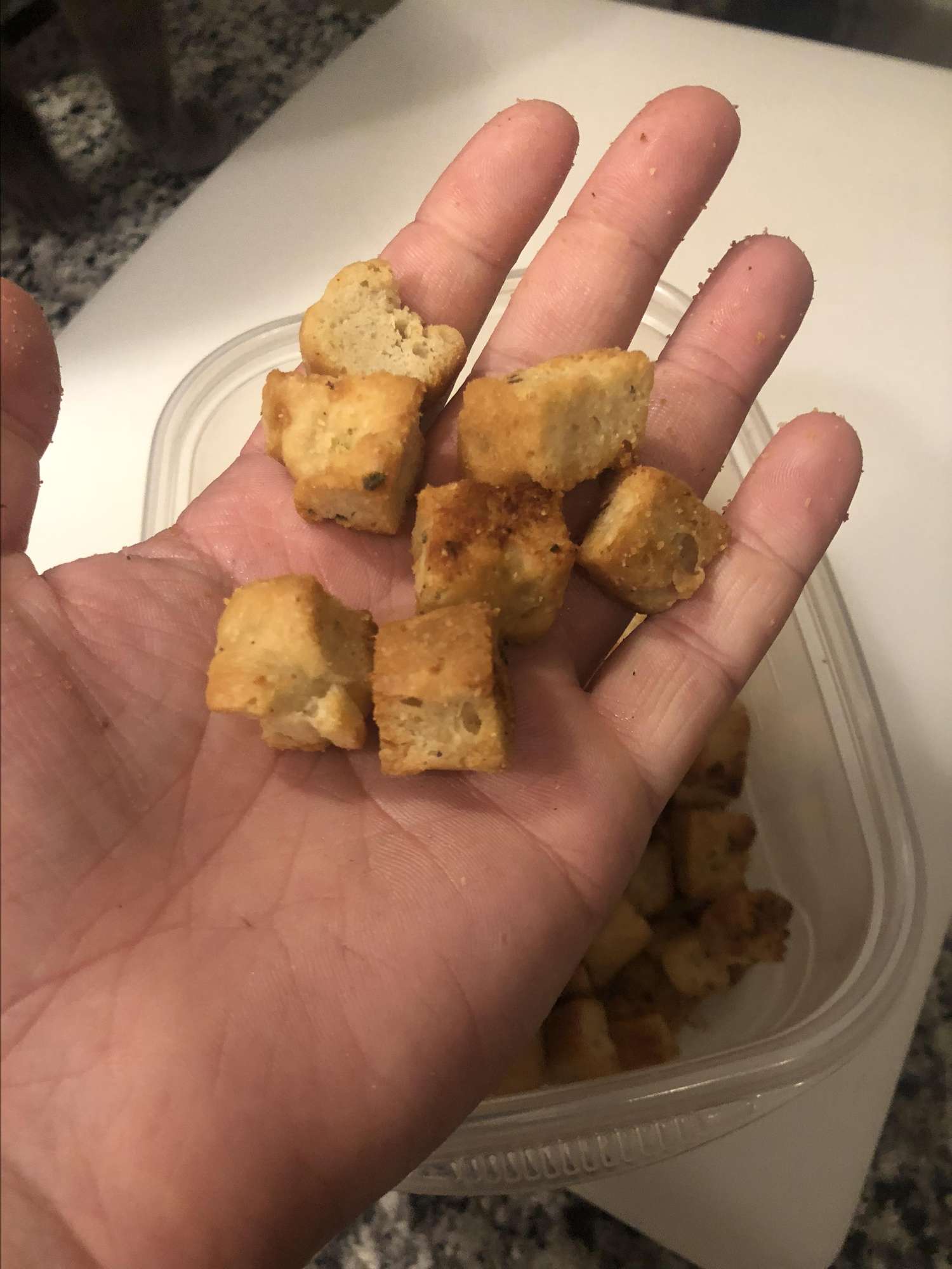 Focaccia croutons