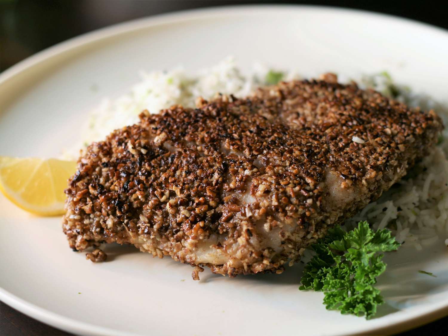 Pecan-crusted walleye