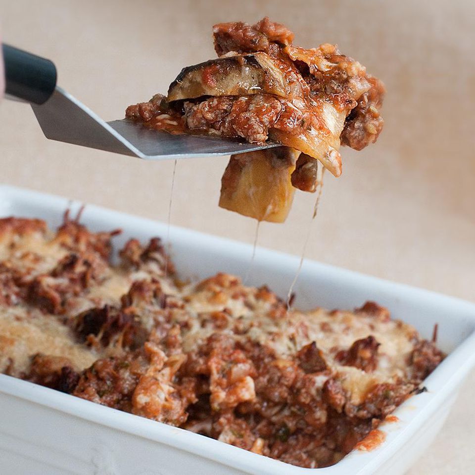 Lasagna cà tím và thịt bò xay