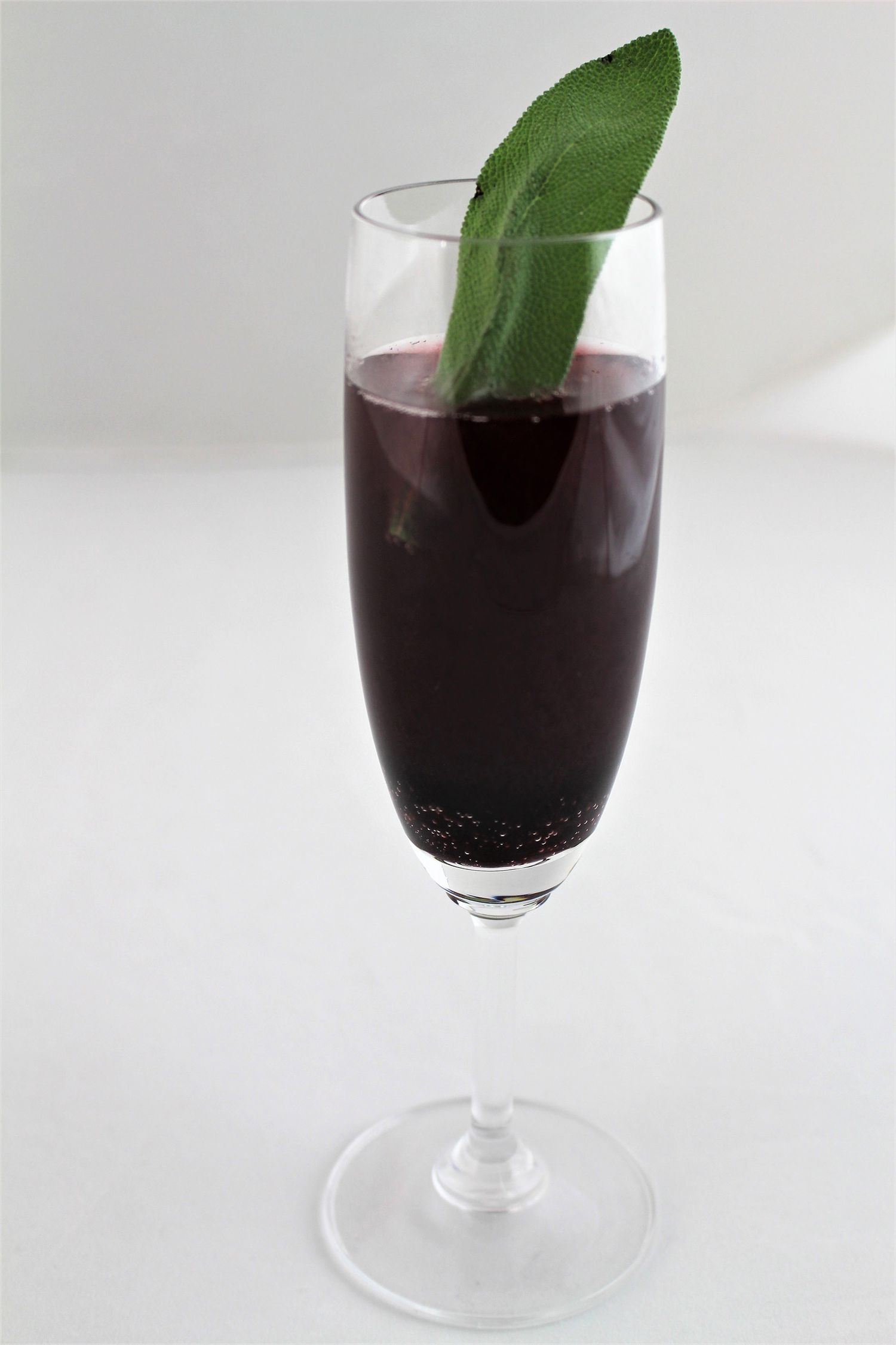 Blackberry sage prosecco cocktail