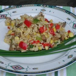 Ngô nướng và salad gạo basmati