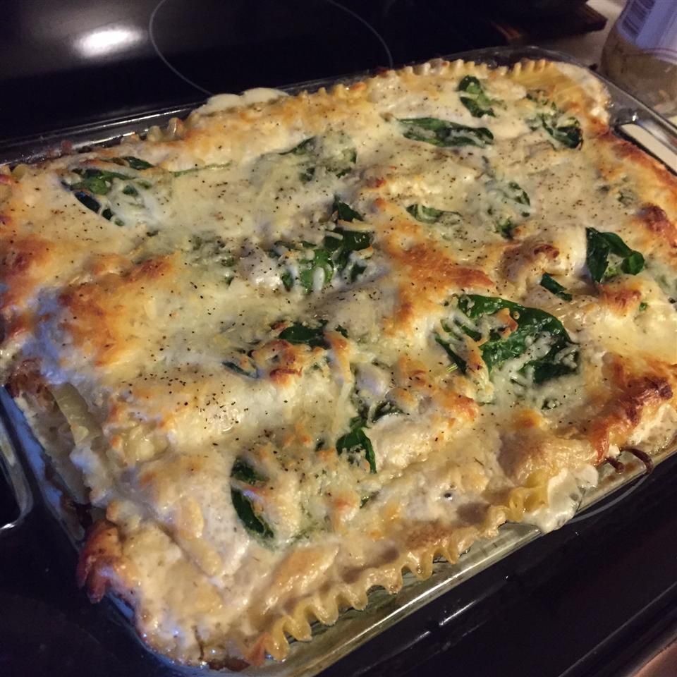 Gà và rau bina alfredo lasagna