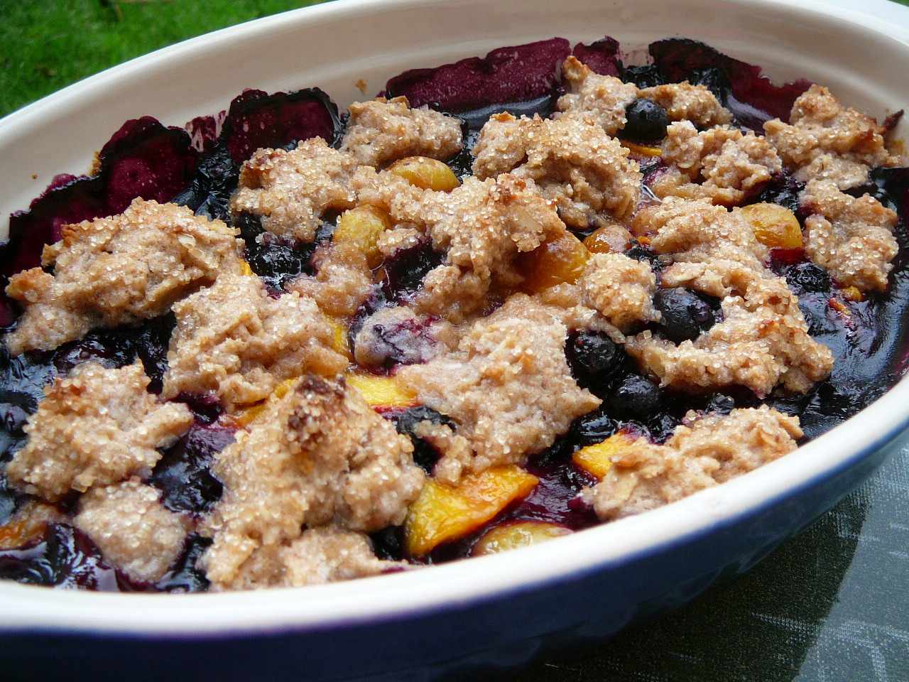 Huckleberry Peach Cobbler