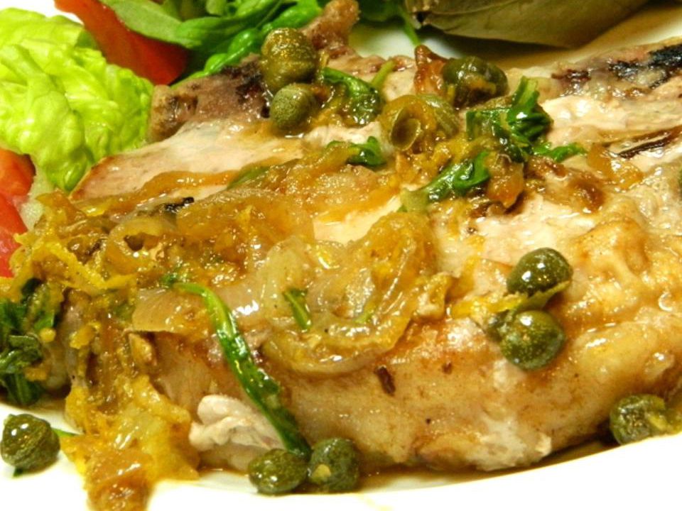 Lemony thịt lợn piccata