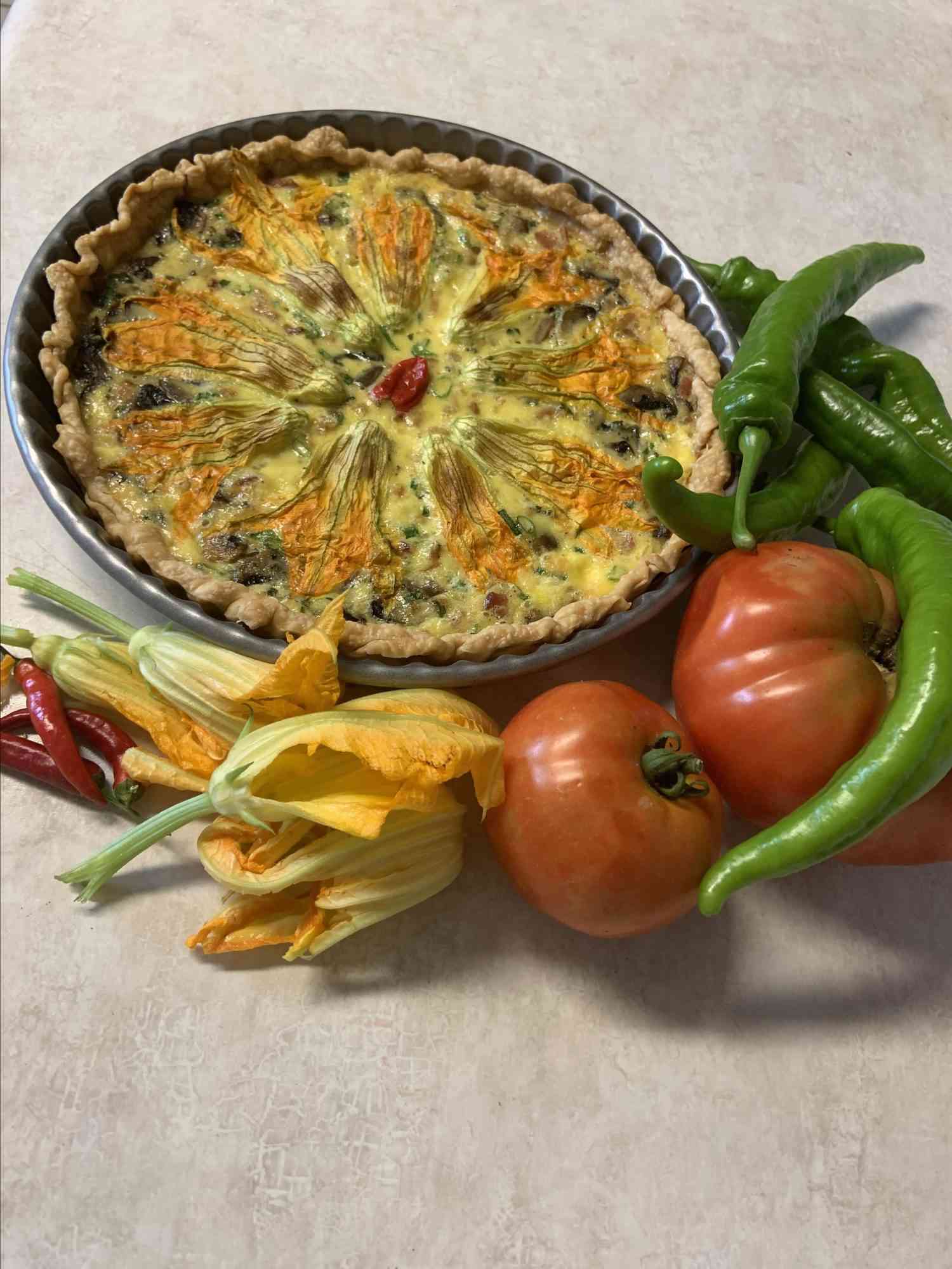 Squash Blossom Quiche