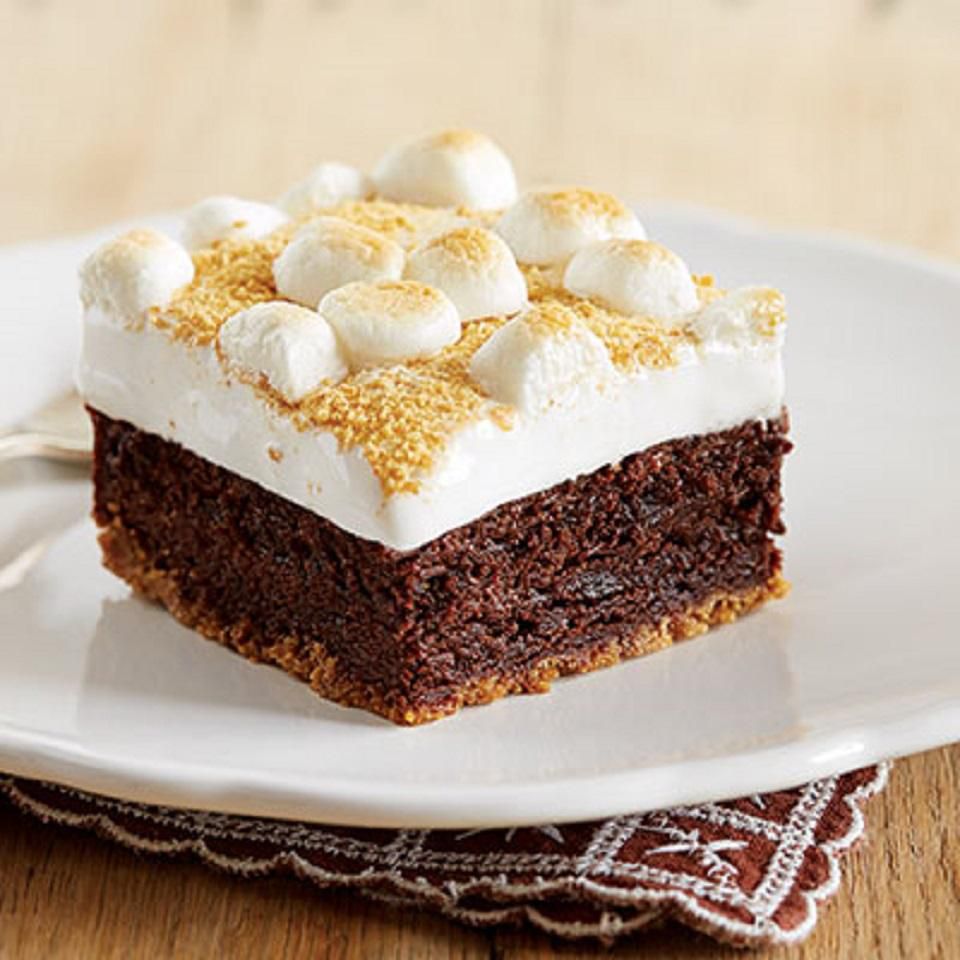Fudgy smores brownie thanh