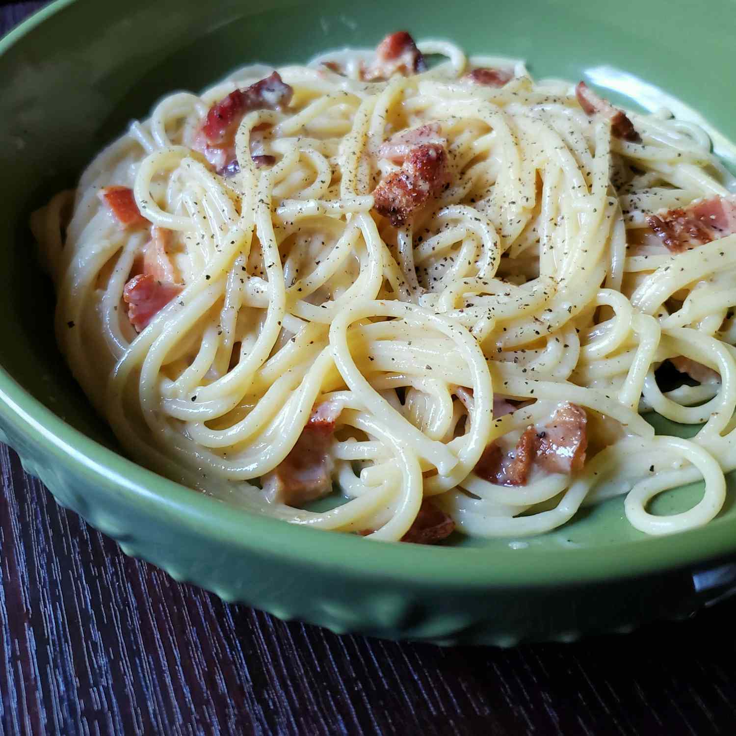 Carbonara Ý với thịt xông khói