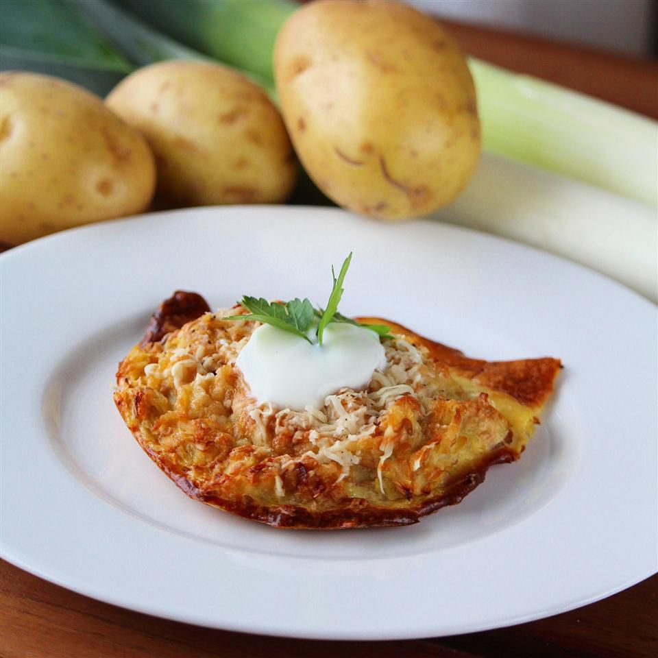 Khoai tây Leek Latkes