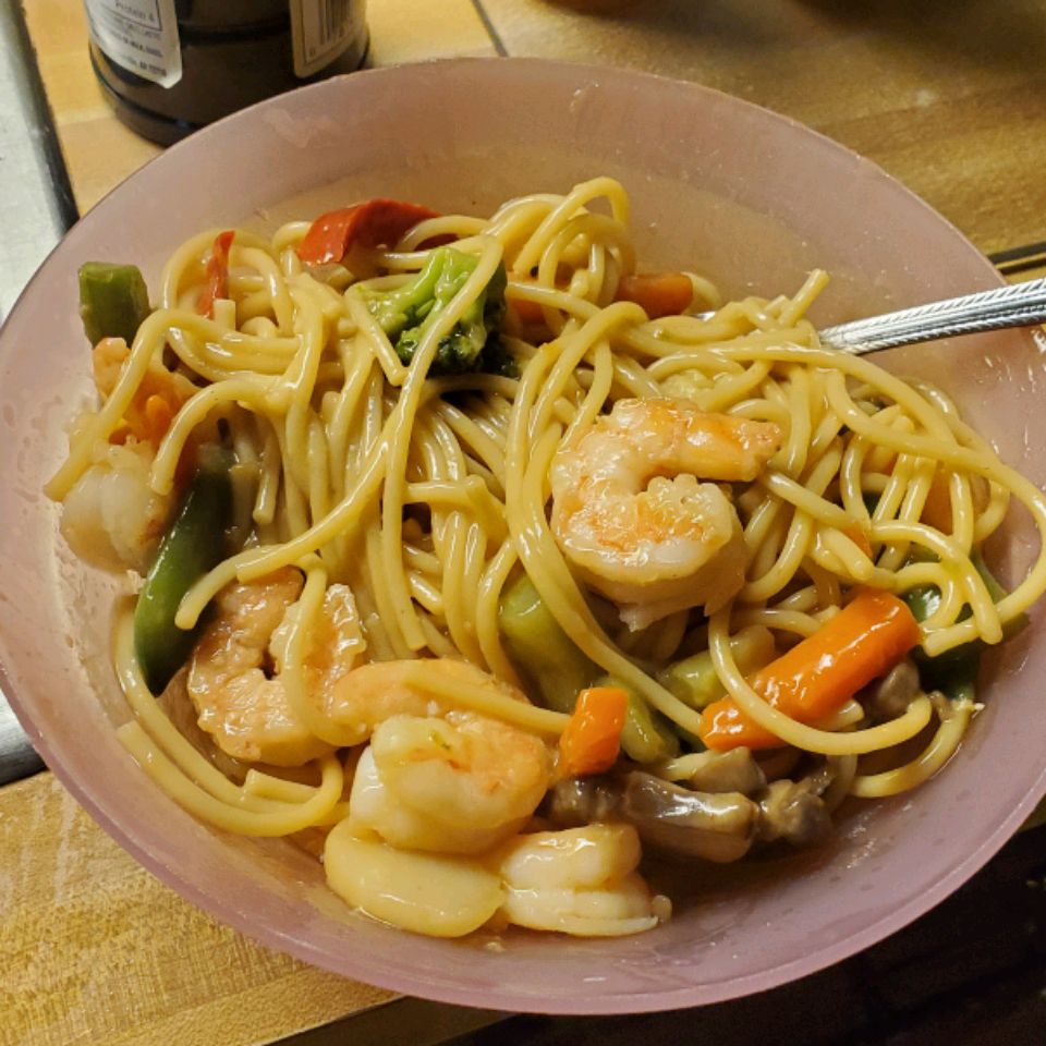 Tôm nhanh lo mein