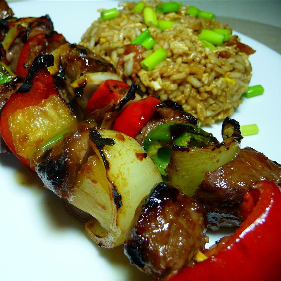 Teriyaki thịt bò kabobs