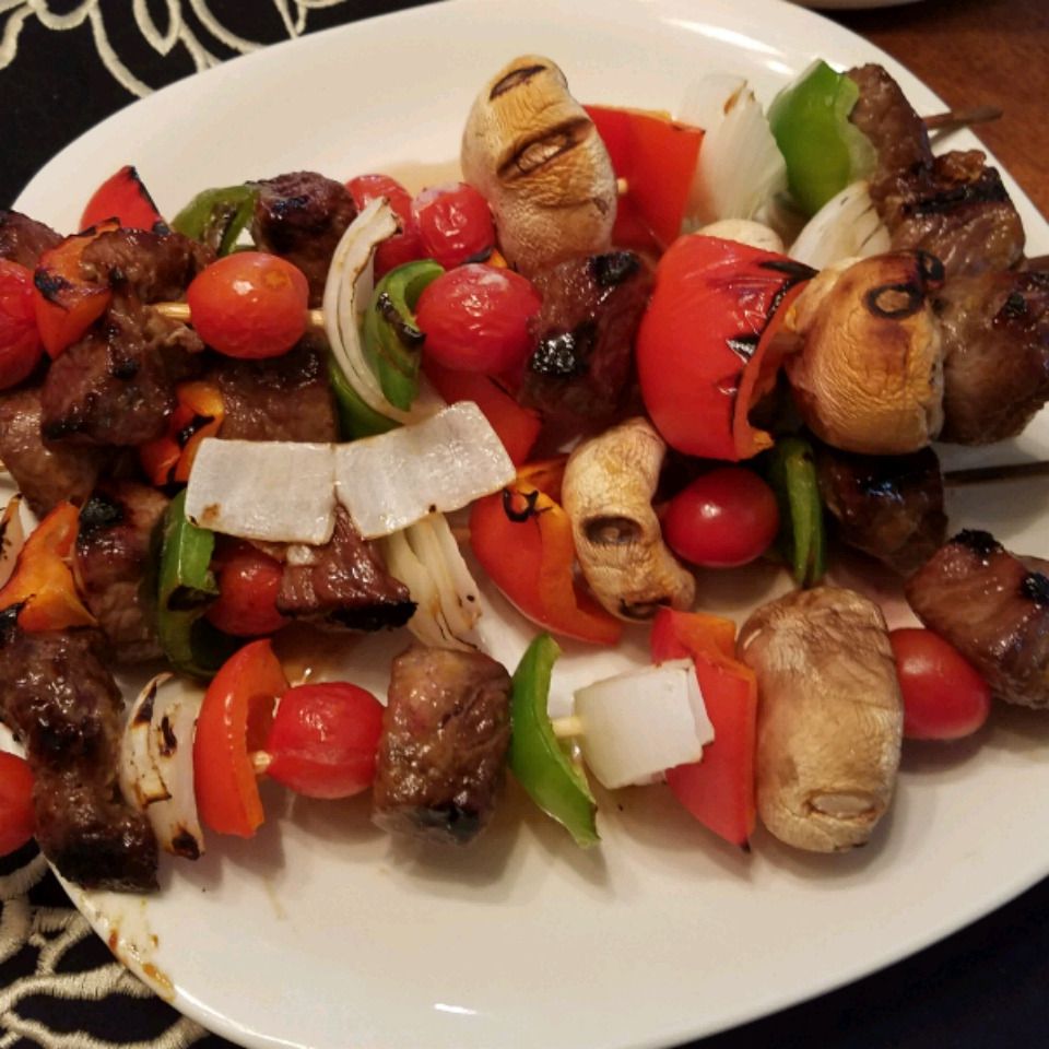 Nướng teriyaki sirloin bít tết kabobs