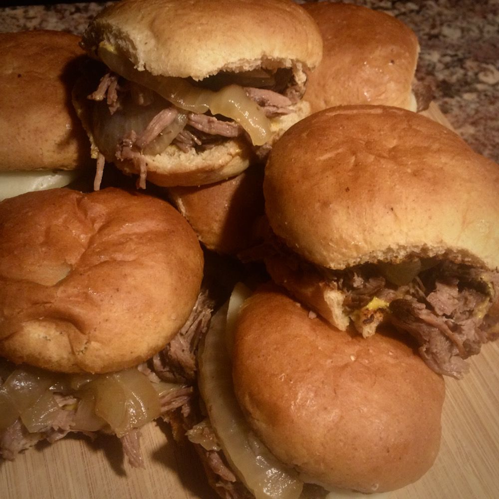 Slow Noker Philly Style Sliders Sliders