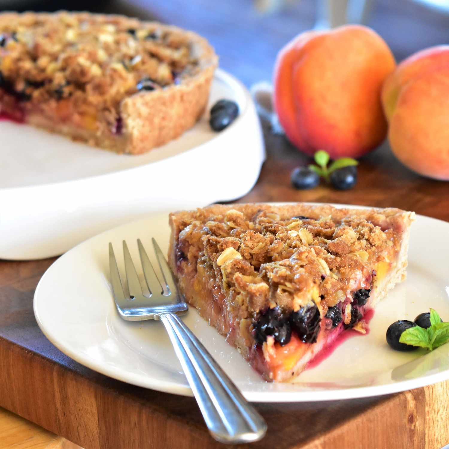 Peach-Blueberry Streusel Tart