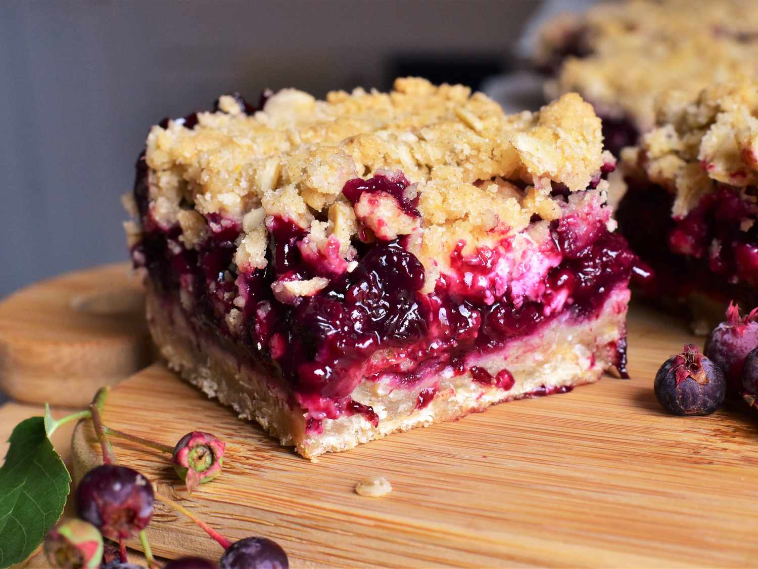 Saskatoon Berry Cream Cheese Crumb