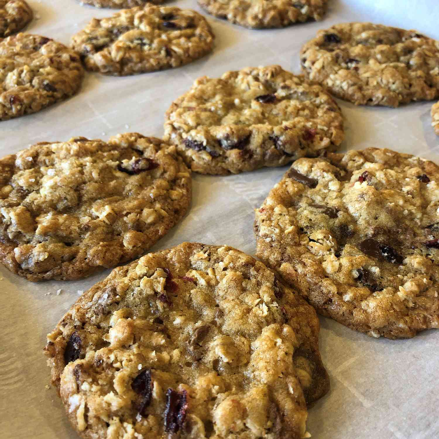 Chewy Chocolate-Tooffee-Hatmeal Cookies với quả nam việt quất