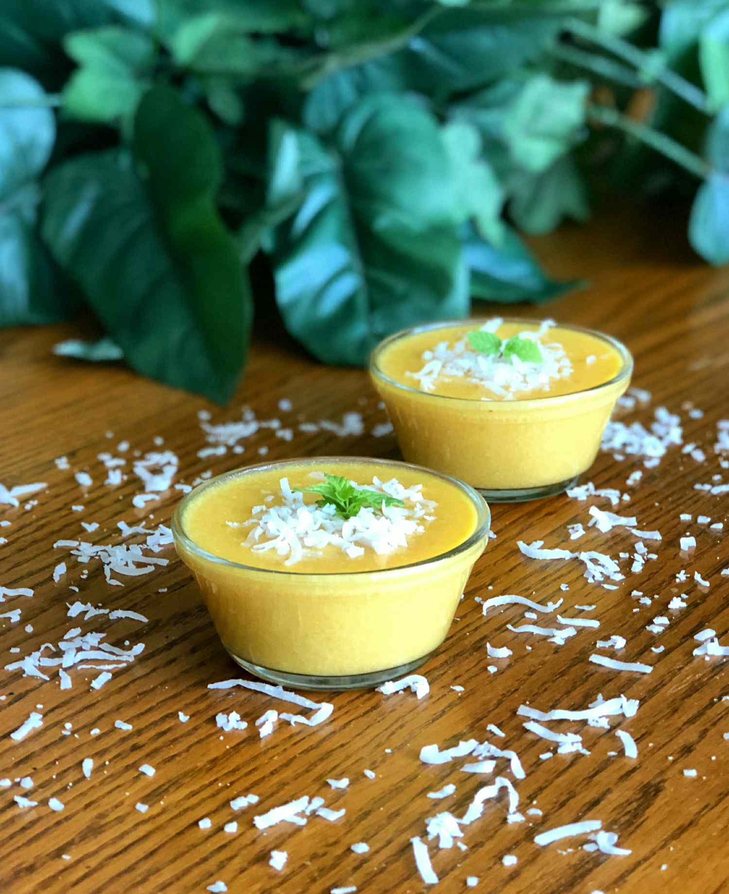 Bánh pudding dừa xoài