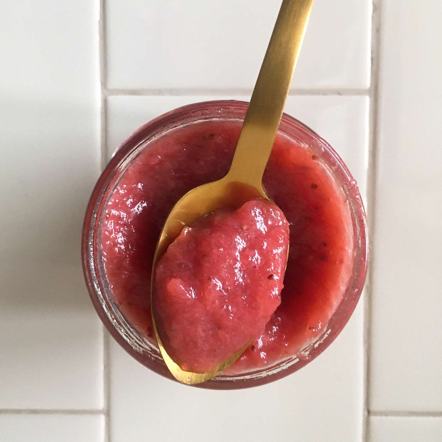 Rosy Strawberry Rhubarb Applesauce