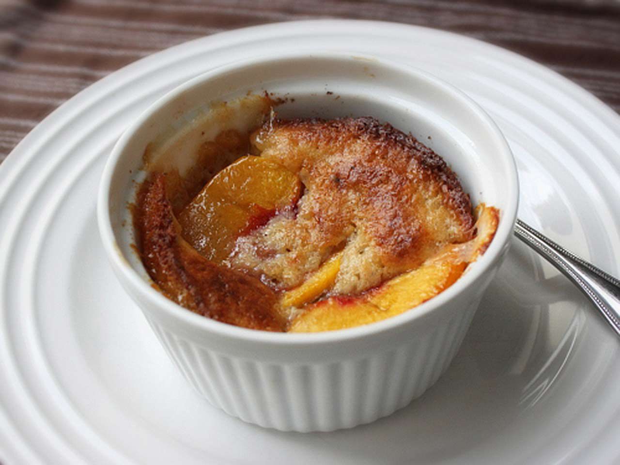 Basil Peach Pepper Parmesan Cobbler