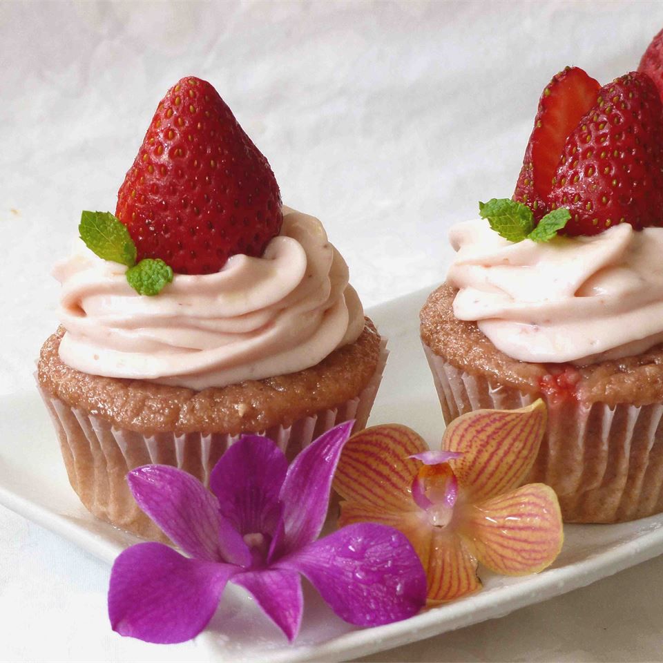 Cupcakes dâu thật