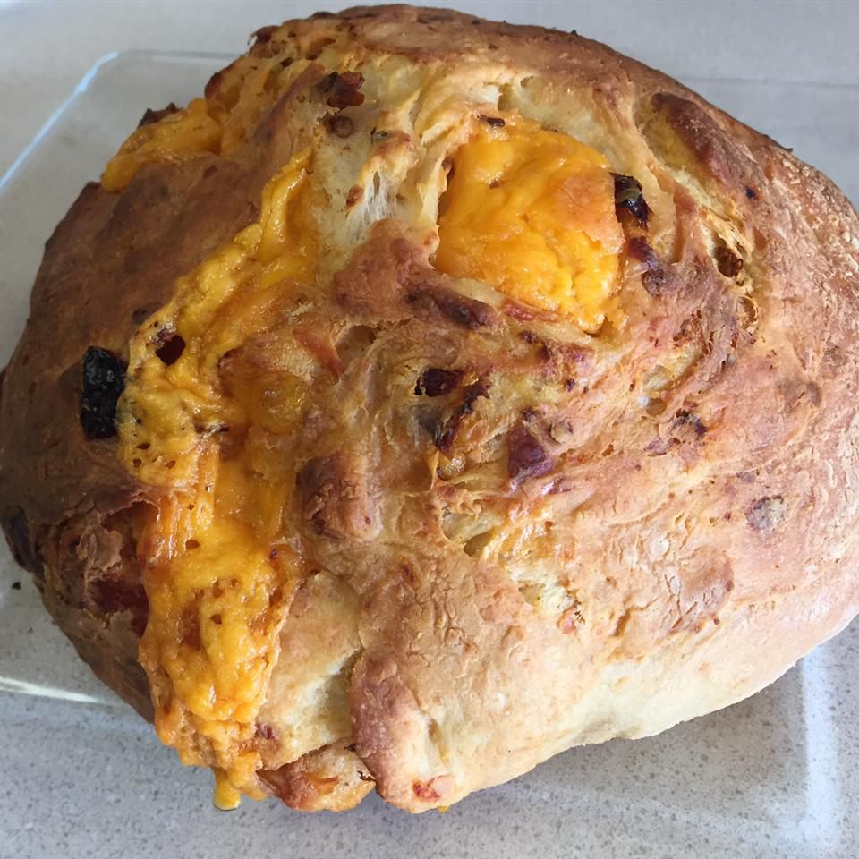 Cheddar Chipotle Bread on a Pizza Stone