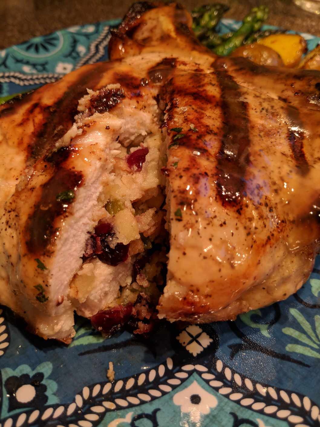 Apple Cranberry Stuffed Pork Chops