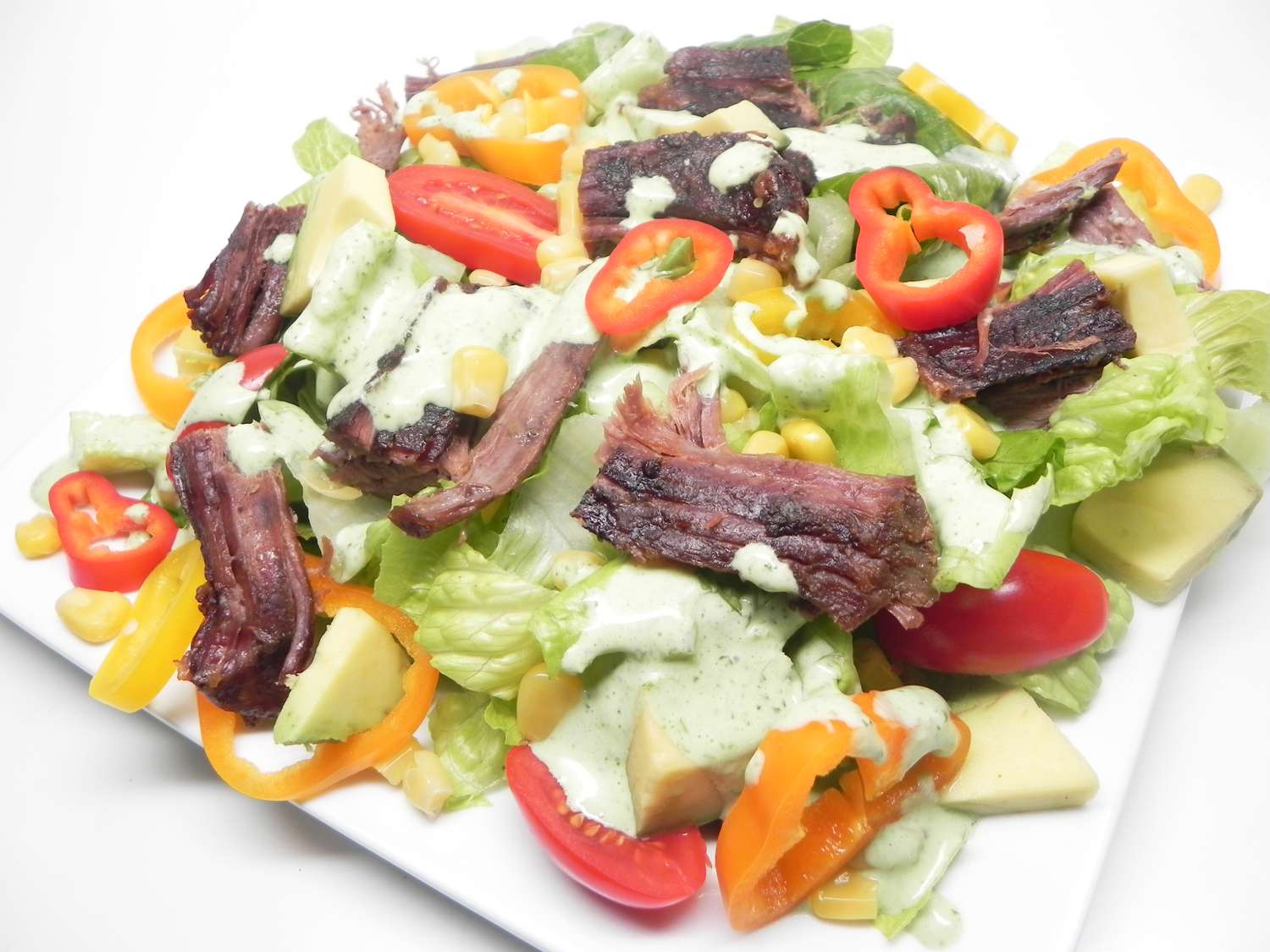 Slow nồi salad bít tết với nước sốt chanh