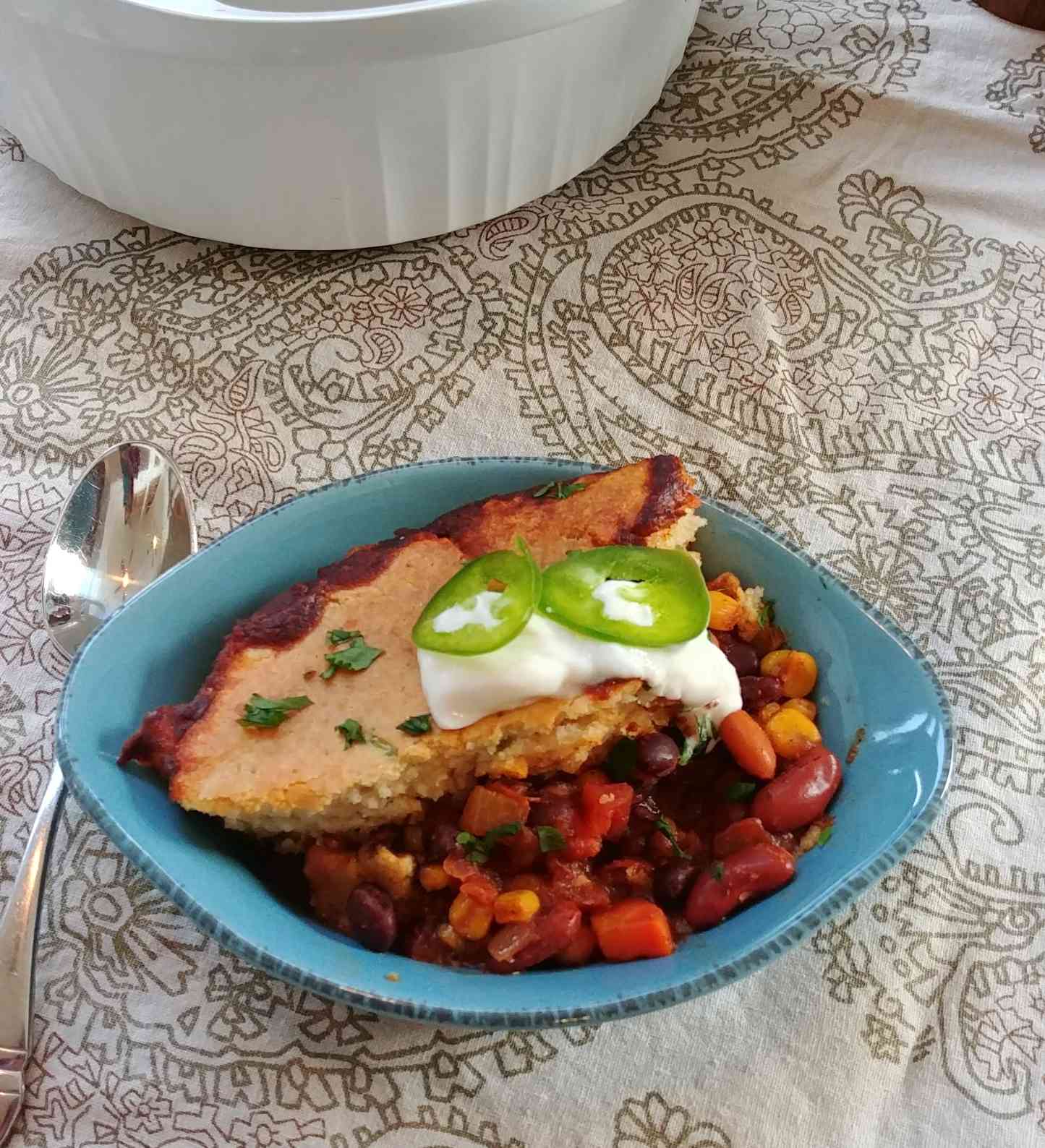 Veggie Chili Cornbread soong