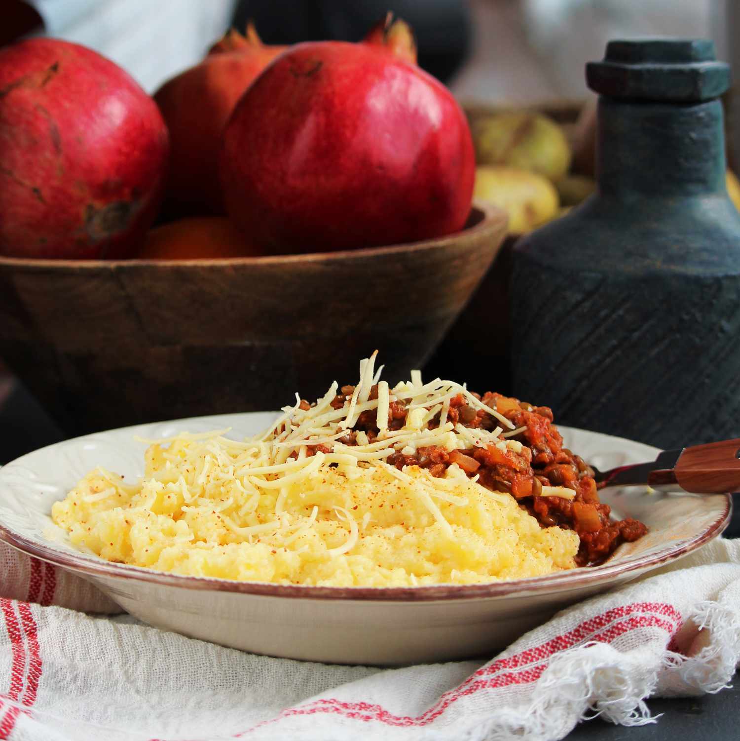 Polenta thuần chay với ragu