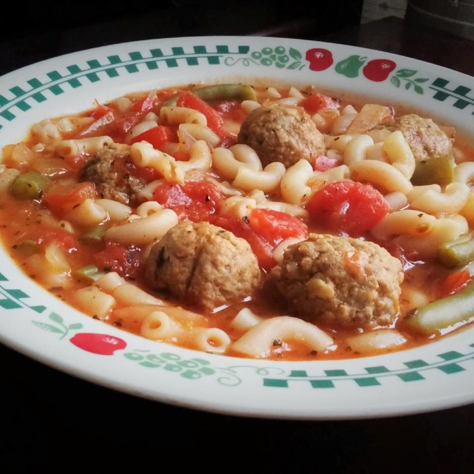 Macaroni Meatball Soup