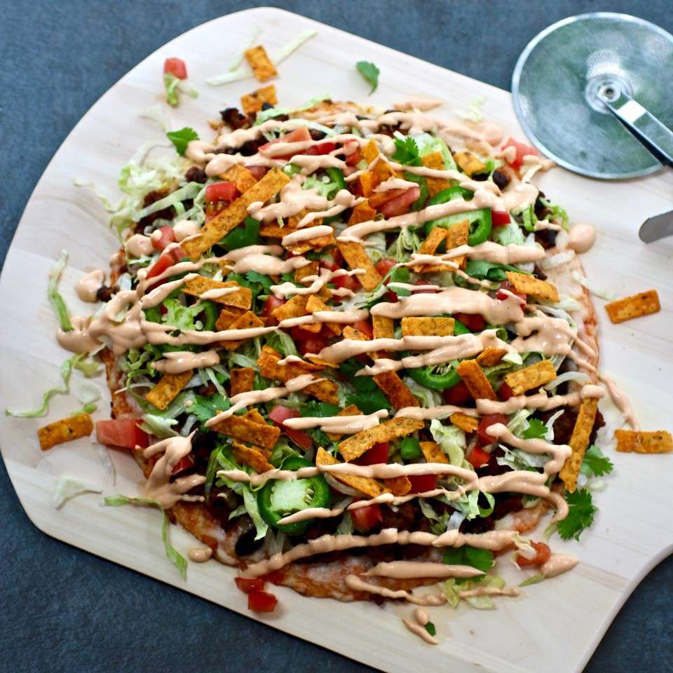 Pizza salad taco