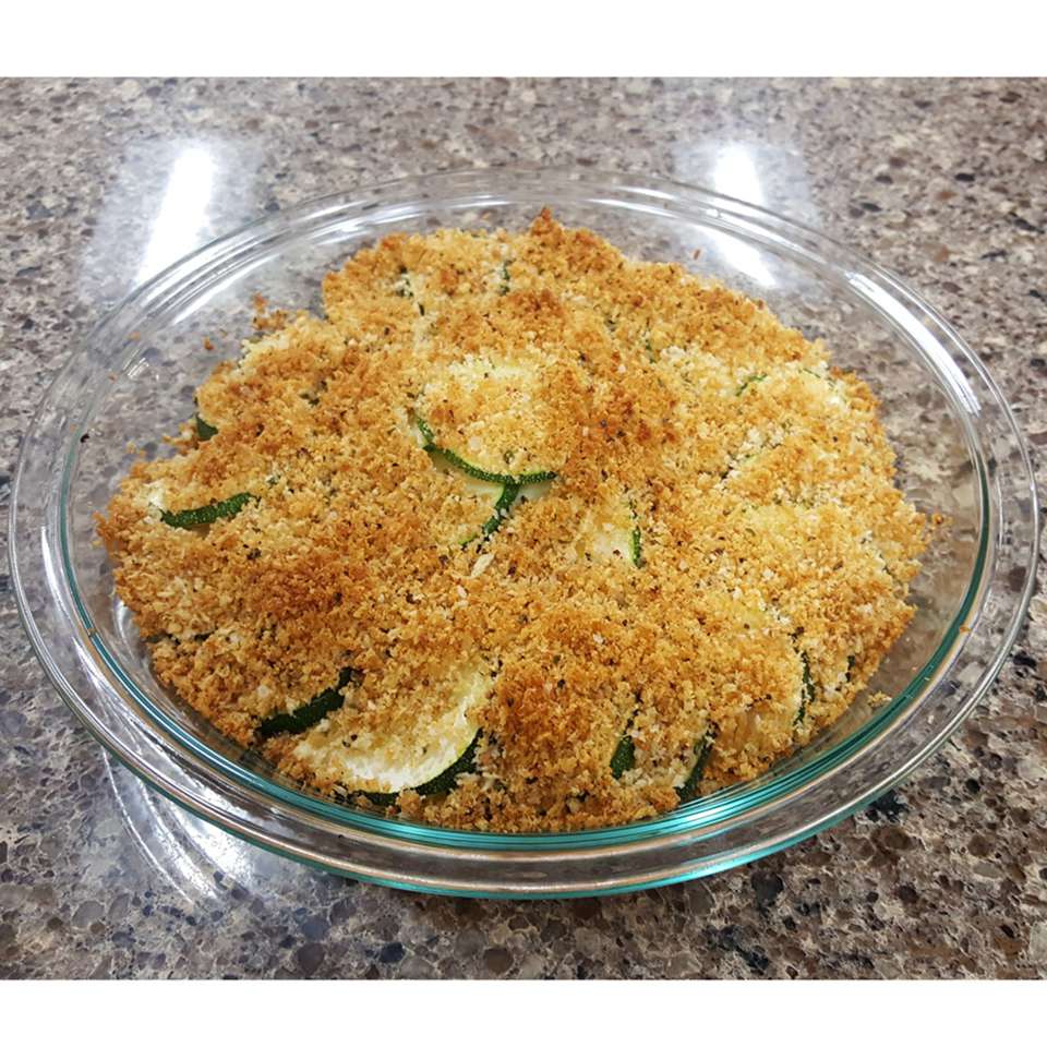 Zesty Parmesan-breadcrumb-crusted zucchini