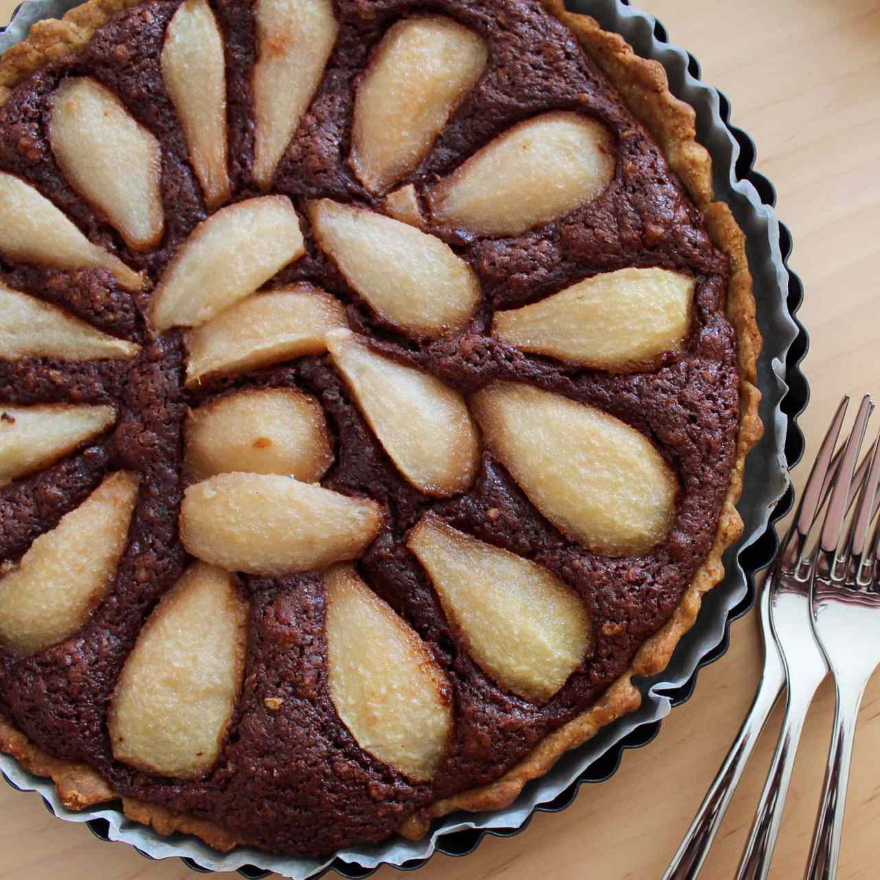 Pear and Chocolate Tart