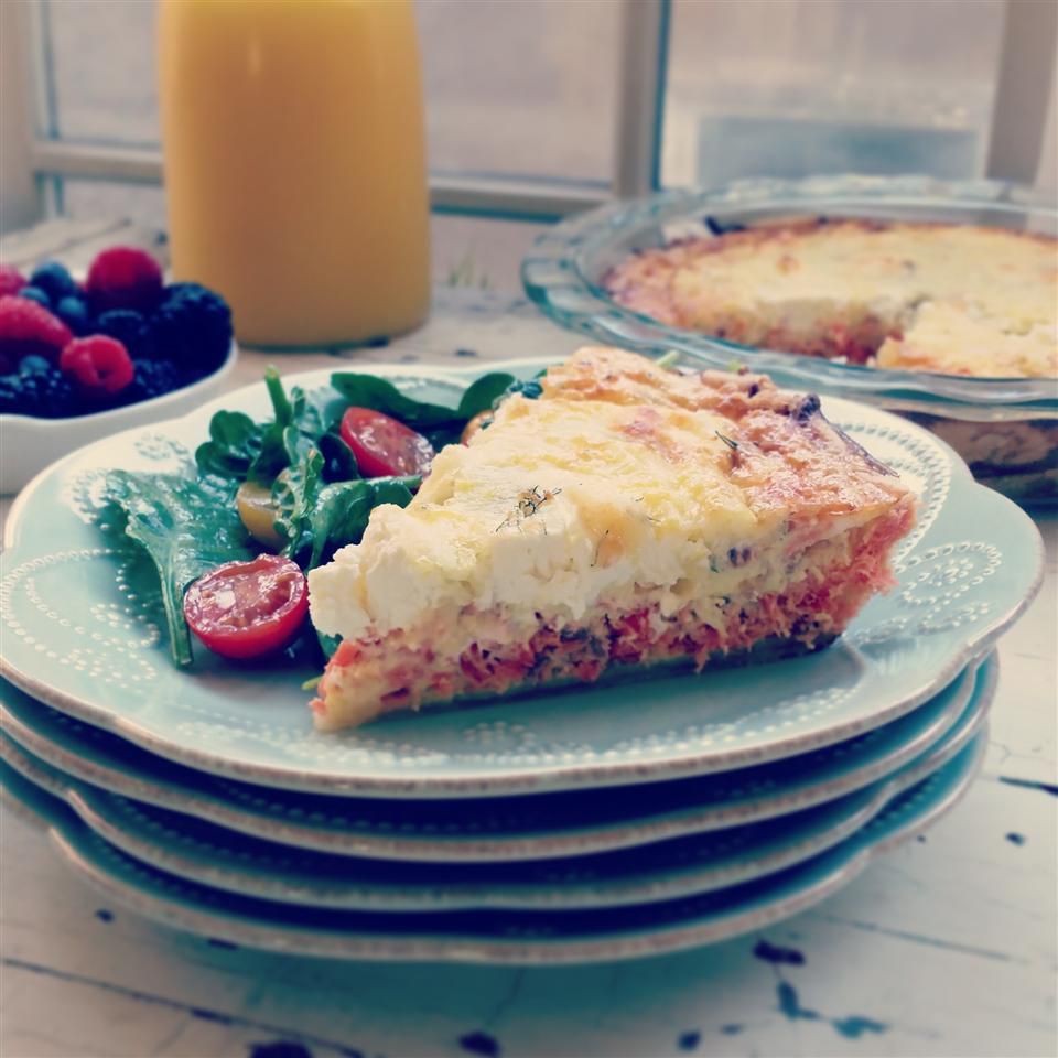 Salmon hun khói quiche