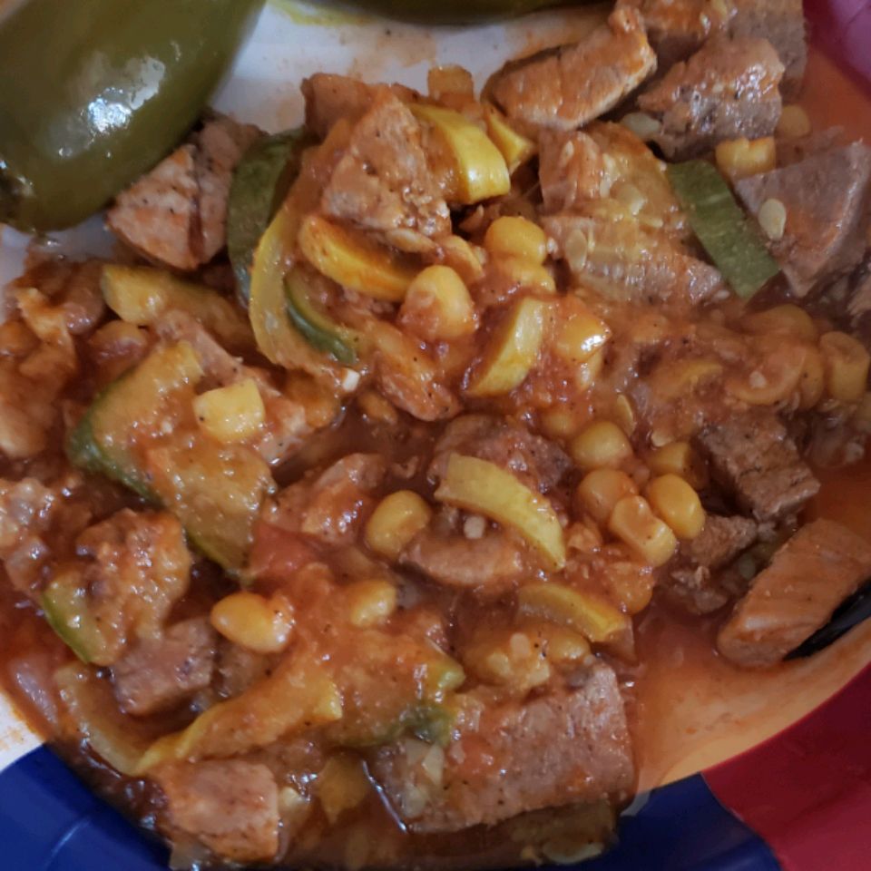 Calabacita con Puerco (thịt lợn với bí)