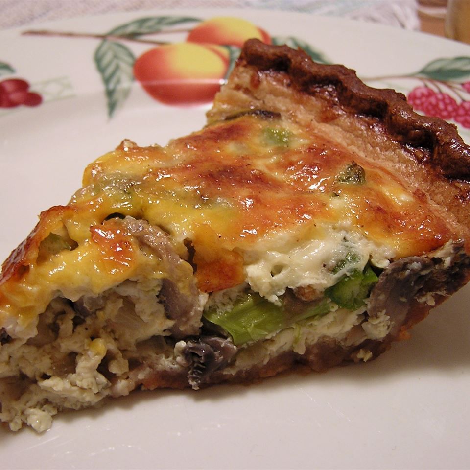 Măng tây và nấm quiche