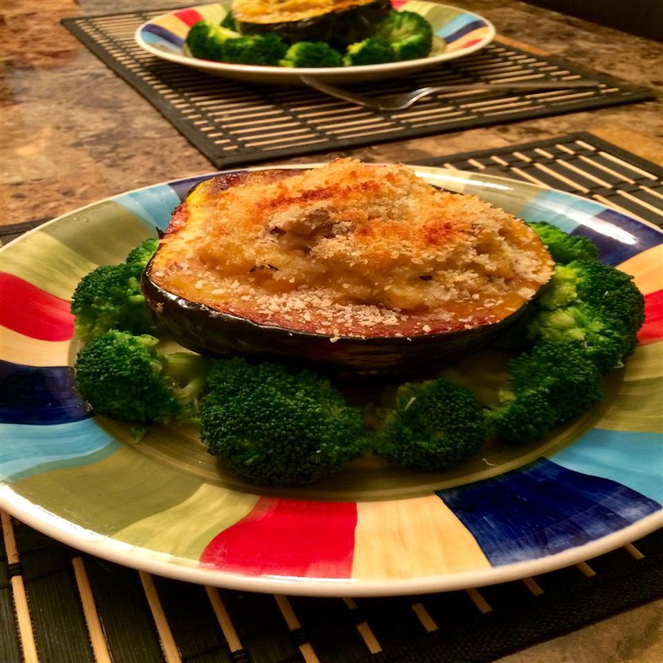 Acorn squash nhồi gạo nấm seedy