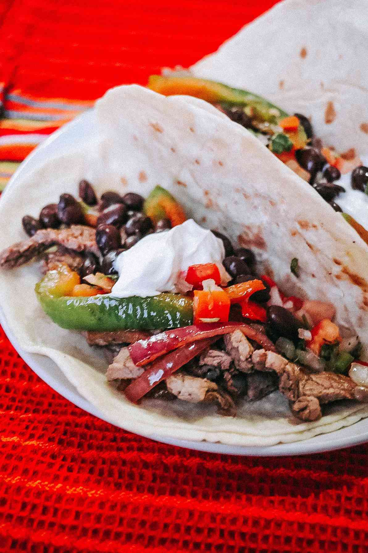 Fajitas bít tết nướng