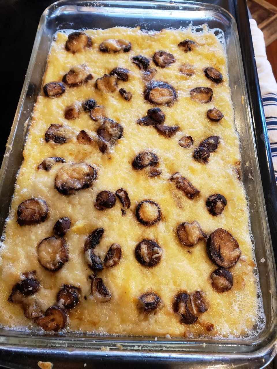 Nấm nướng và polenta gratin