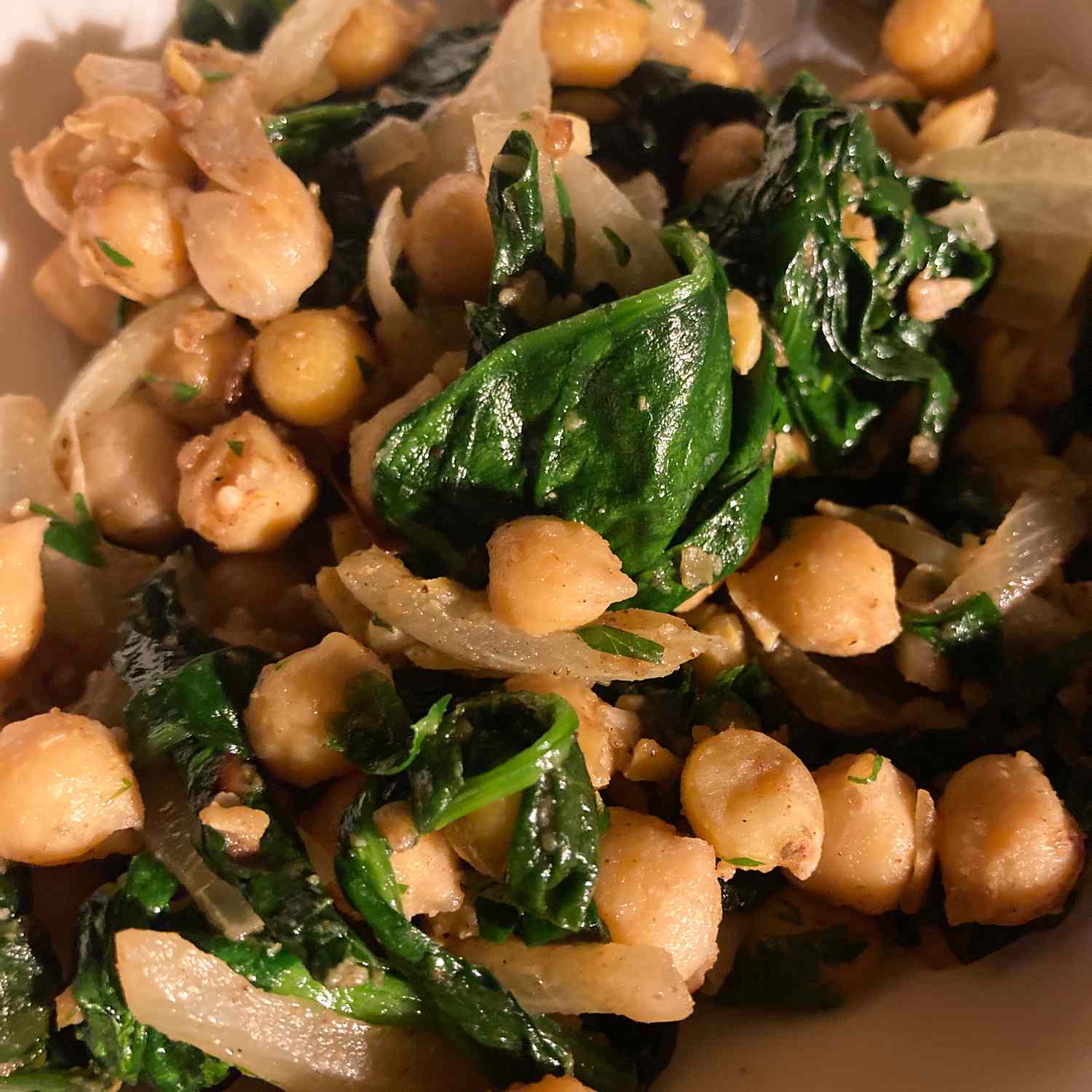 Espinacas Con Garbanzos (rau bina với đậu garbanzo)