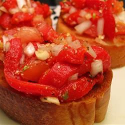 Bruschetta với ớt đỏ ngọt ngào