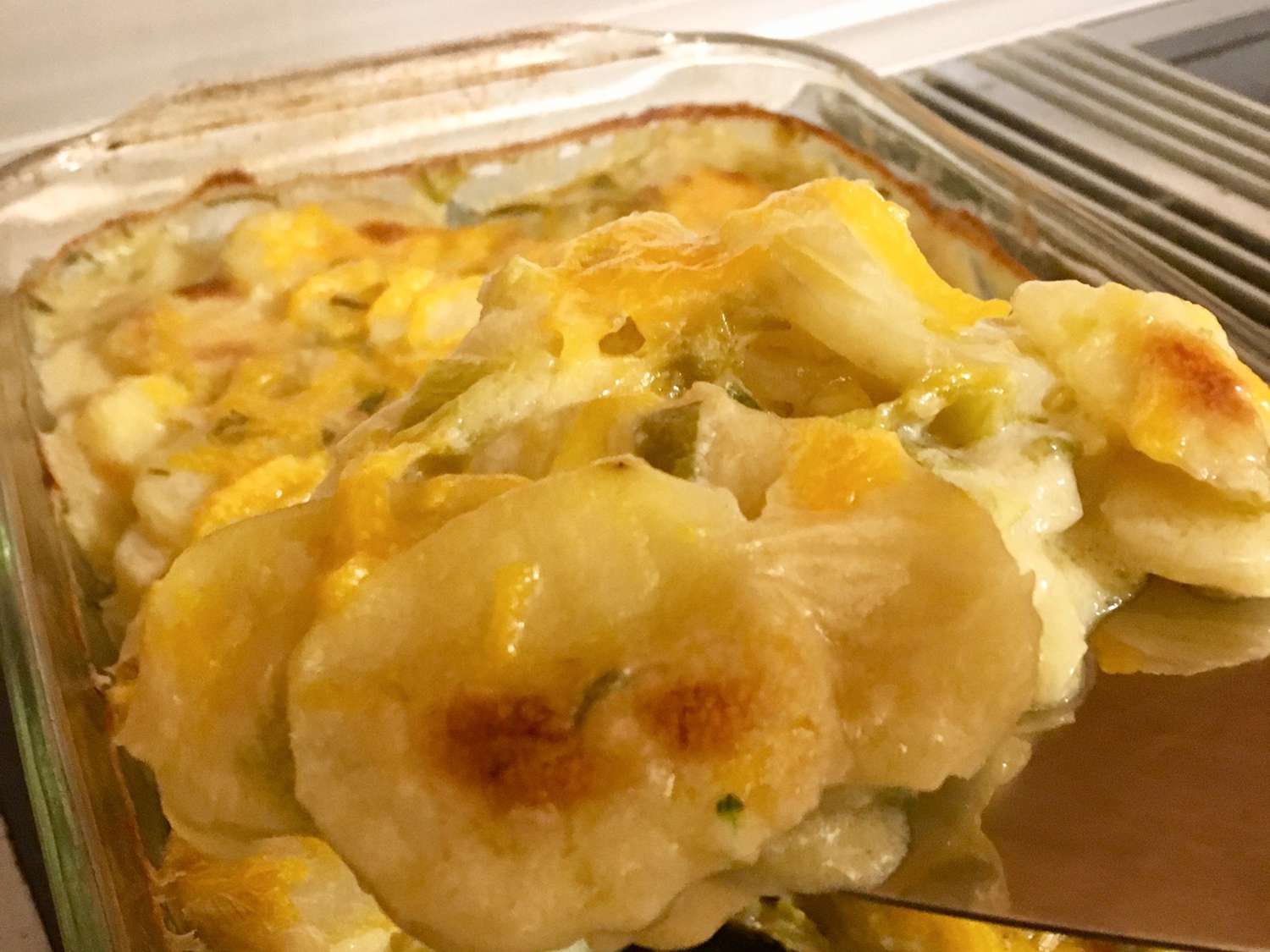 Khoai tây thuần chay tỏi tây gratin