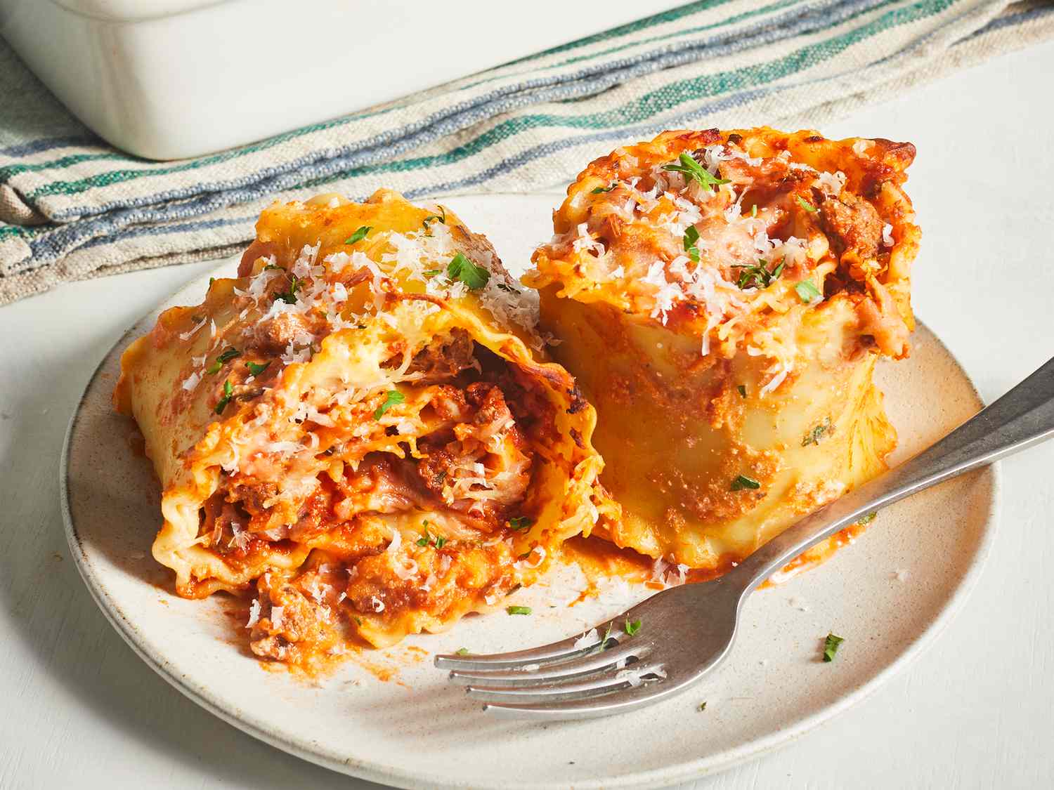 Lasagna cuộn lên